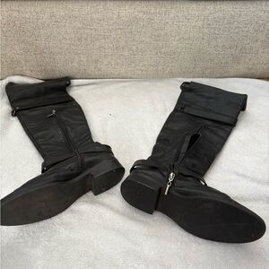 Alexandre Birman Black Moto Boots with Zipper